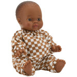 Poup�e sacha avec tenue sans col gaze damier