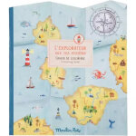 Cahier de coloriage avec 195 stickers l'explorateur