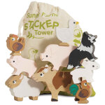 Animaux de la ferme en bois fsc � empiler