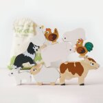 Animaux de la ferme en bois fsc � empiler