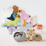 Animaux de la jungle en bois fsc � empiler