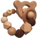 Anneau de dentition en bois ours chocolat et vanille (personnalisable) Anneau de dentition en bois ours chocolat et vanille (personnalisable)