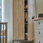 Armoire 2 portes en ch�ne blond noir marcel