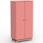 Armoire 2 portes madavin avec pieds en bouleau (coloris au choix)