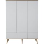 Armoire 3 portes flow xl white - oak