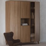 Armoire 3 portes loft xl honey ash