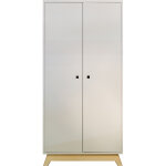 Armoire 2 portes madavin avec pieds en bouleau (coloris au choix)