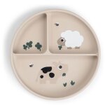 Assiette � compartiments stick&stay tiny farm sable