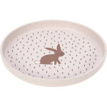 Assiette plate little forest lapin rose