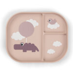 Assiette � compartiments happy clouds rose