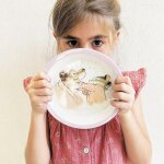 Assiette b�b� ernest et c�lestine rose (18 cm)