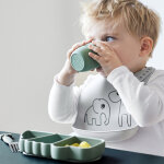 Assiette � compartiments antid�rapante silicone croco vert