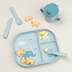Assiette � compartiments foodie elphee bleu