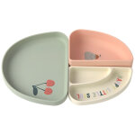 Assiette � compartiments en silicone cerise