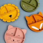 Assiette � compartiments en silicone mr. fox