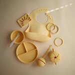 Assiette � compartiments en silicone avec ventouse pale daffodil