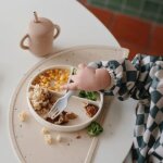 Assiette � compartiments en silicone avec ventouse shifting sand