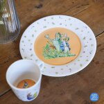 Assiette � dessert pierre lapin blanche (20 cm)