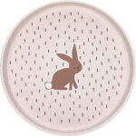 Assiette plate little forest lapin rose