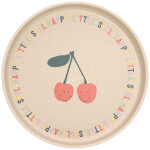 Assiette en polypropyl�ne et cellulose happy fruits cerise