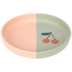 Assiette en silicone happy fruits cerise