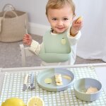 Assiette en silicone happy fruits citron
