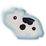 Assiette silicone avec ventouse dotti bleu