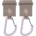 Attaches poussette pour sac  langer avec mousqueton rose