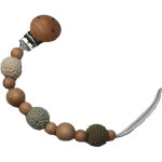 Attache sucette en bois yoyo vert