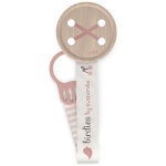 Attache sucette ruban birdies rose