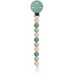Attache sucette en silicone vert - beige - sauge