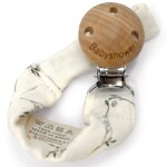 Attache sucette wood olive bloom