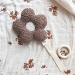 Attache t�tine fleur moumoute beige - ecru