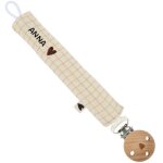 Attache tétine gaze petits carreaux (personnalisable) Attache tétine gaze petits carreaux (personnalisable)
