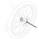 Axe traversant pour remorque � v�lo zeno (166 - 178 mm)