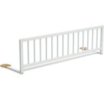 Barrire de lit en bois de htre essentiel blanc 117 cm