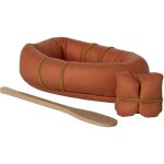 Bateau pneumatique avec gilet de sauvetage et pagaie souris