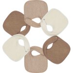 Lot de 6 bavoirs de naissance nid d'abeille beige - choco