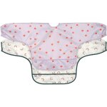 Lot de 2 bavoirs manches longues happy rascals coeur lavande