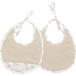 Lot de 2 bavoirs naissance gaze de coton daydream