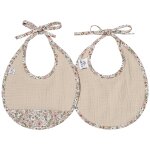 Lot de 2 bavoirs naissance gaze de coton afternoon tea