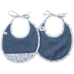 Lot de 2 bavoirs naissance en gaze de coton for�t enchant�e