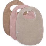 Lot de 3 bavoirs en �ponge wild rose - nougat - biscuit