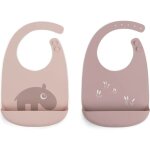 Lot de 2 bavoirs en silicone ozzo rose