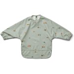 Bavoir � manches merle v�hicules dove blue mix