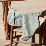 Bavoir � manches merle v�hicules dove blue mix