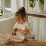 Bavoir petit river rose