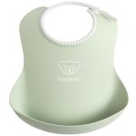 Bavoir plastifi  poche vert pastel