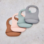 Bavoir en silicone ash green vert