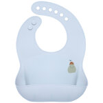 Bavoir en silicone avec poche happy fruits poire